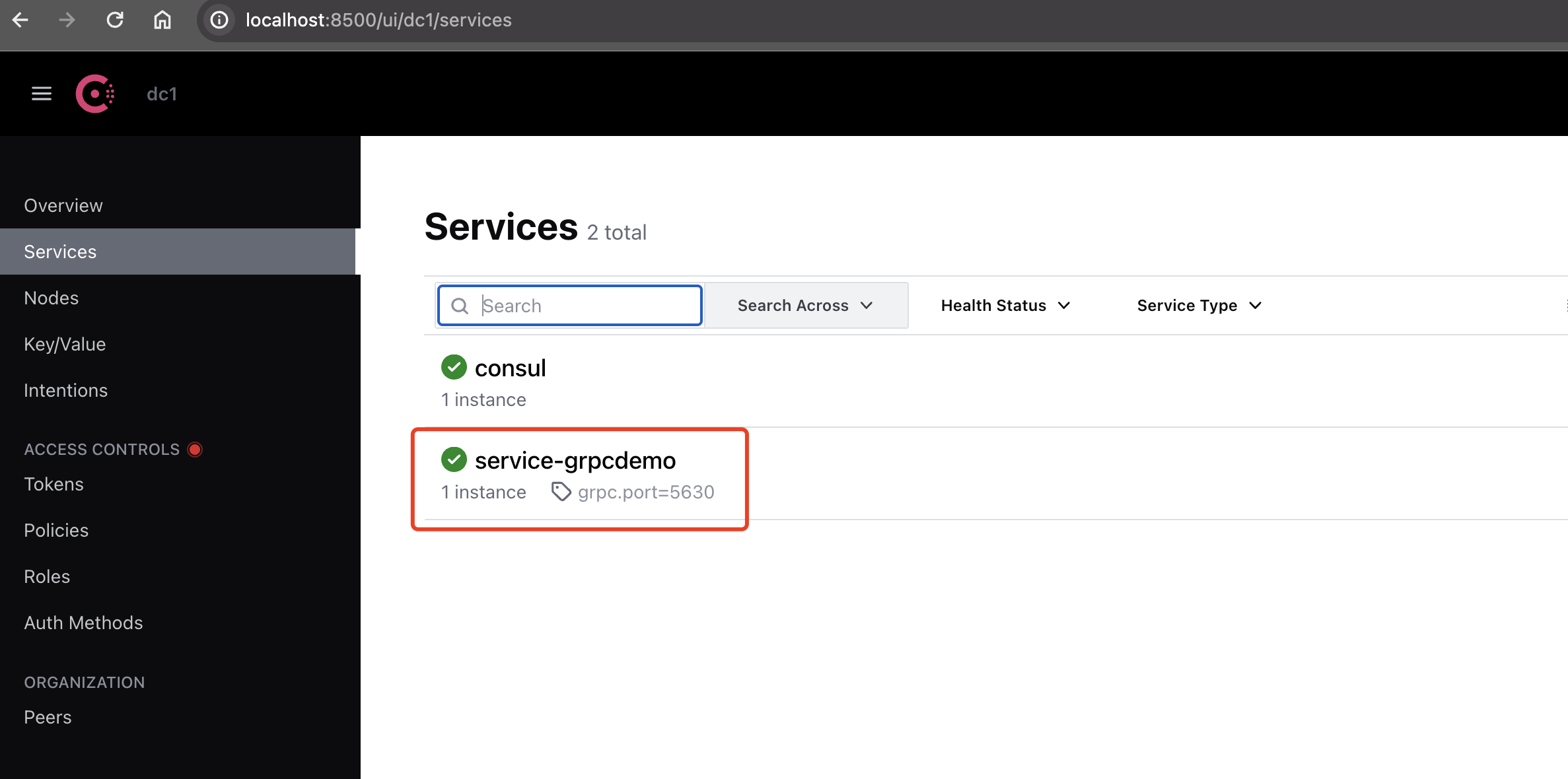 grpc服务注册到consul
