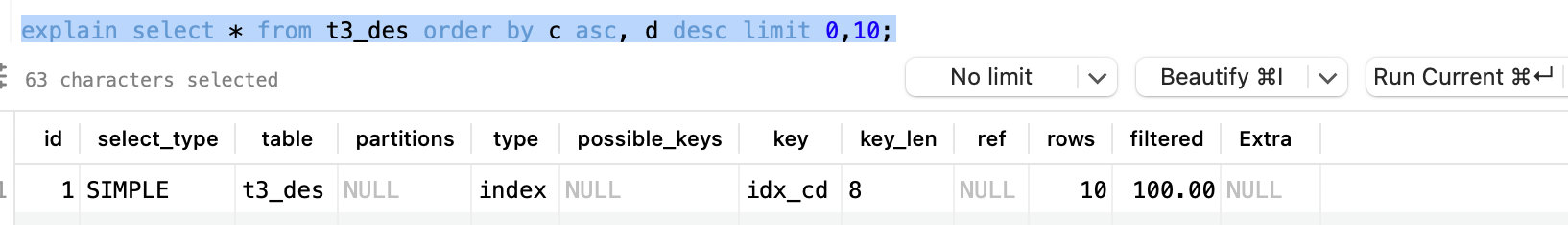 联合索引排序-2