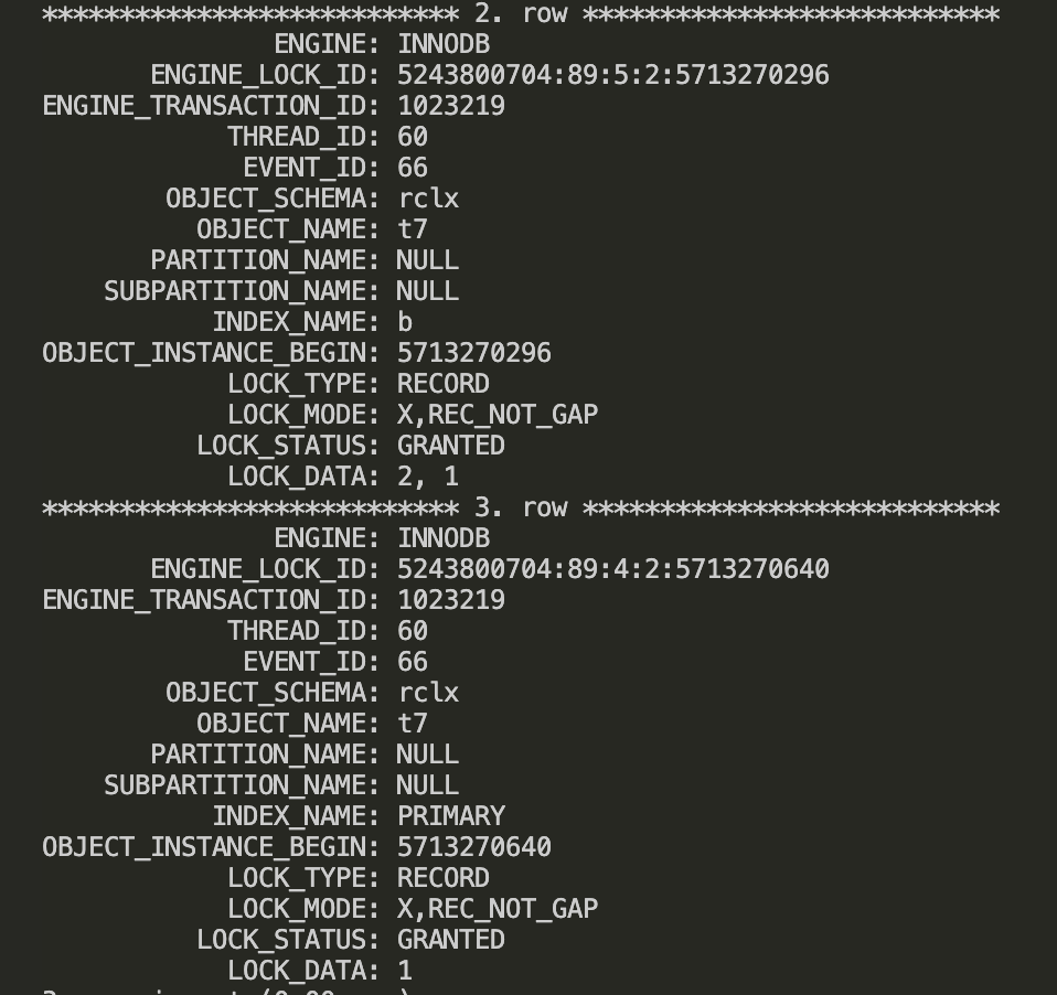 事务1执行update之后