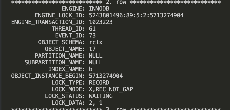 事务2执行update之后
