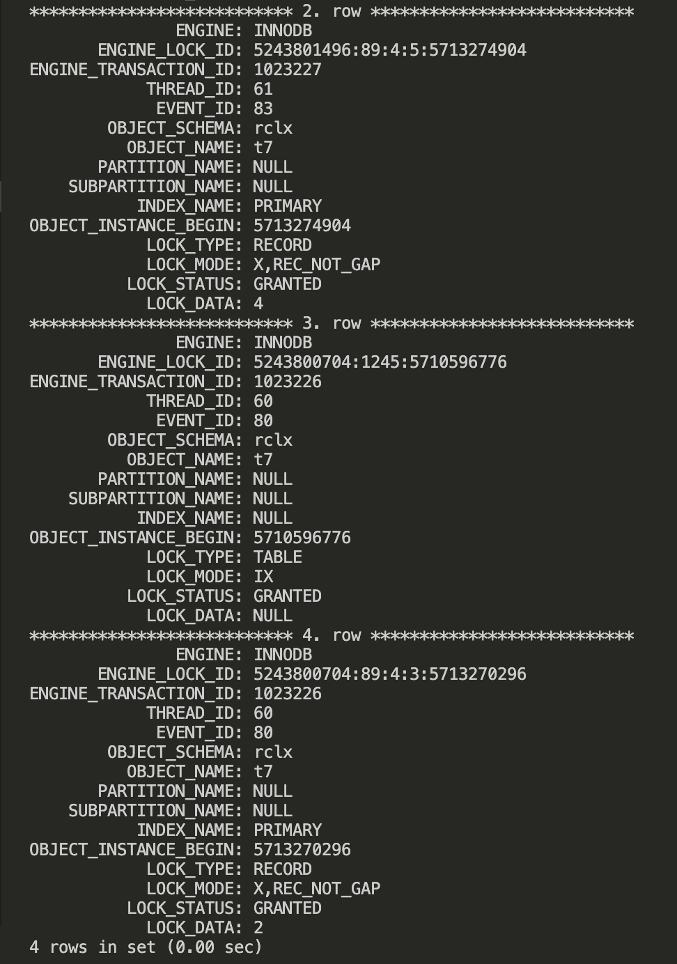 事务2执行update之后